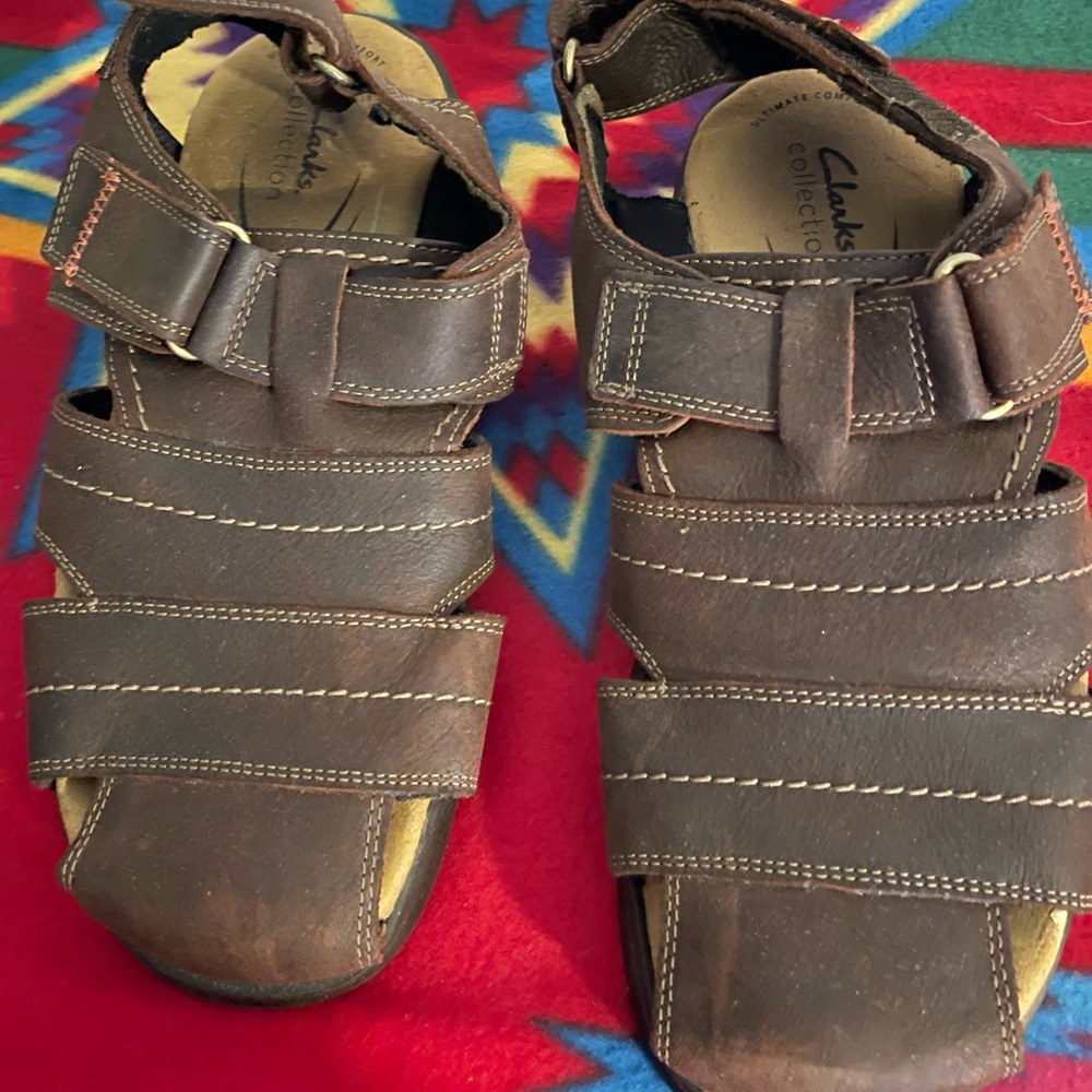 Clarks Brown Leather Men's Strappy Fisherman Sandals